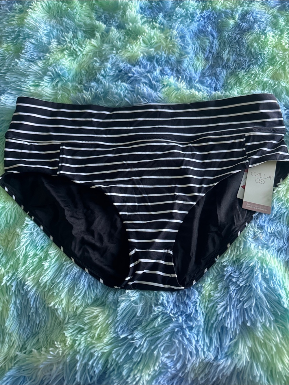 CALIA by Carrie Underwood Black & White Striped Women’s Swim Bottoms